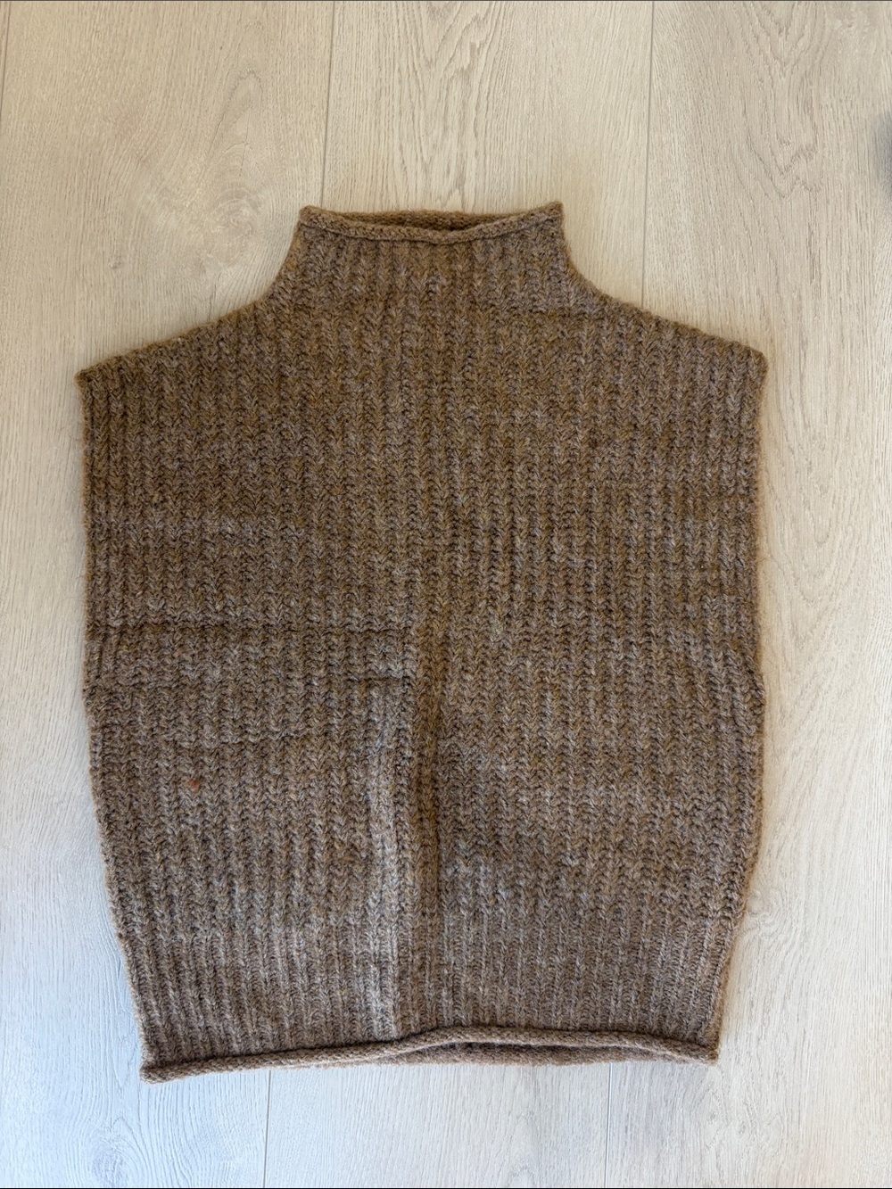 Madewell Fuzzy Brown Knit Turtleneck Vest